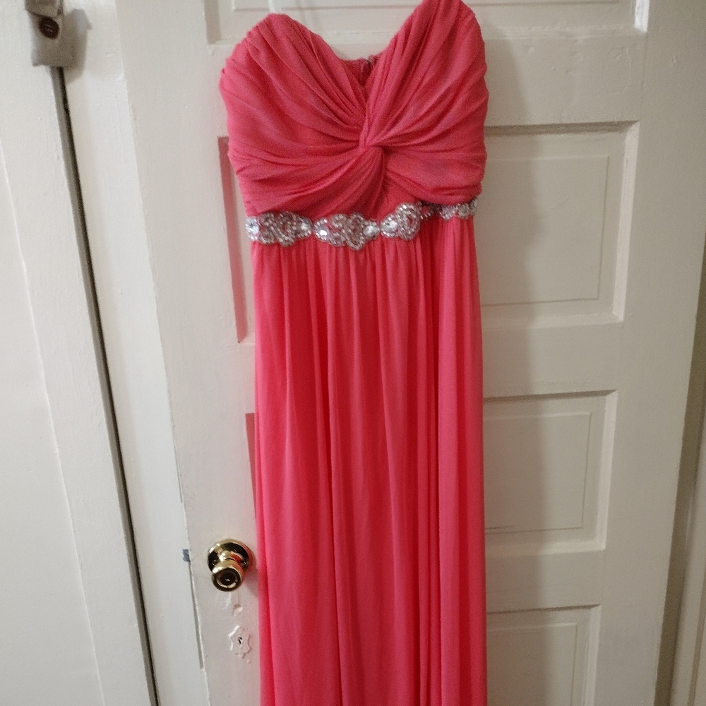 City triangles dress|size 15|pink |floor length dress strapless